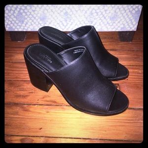 Urban Outfitters heeled peep toe mules